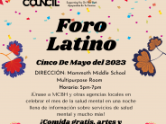 Foro Latino Community Event - May 5, 2023 - Mammoth Middles School MPR - Spanish Flyer