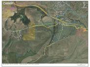 A map showing proposed trail for lower rock creek to forbes