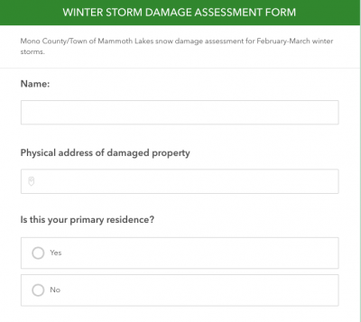 Winter Storm Damage Assessment Form