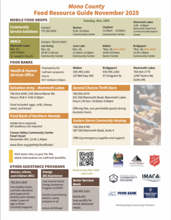 Mono County 2025 Food Resource Guide Mono County 2025 Food Resource Guide