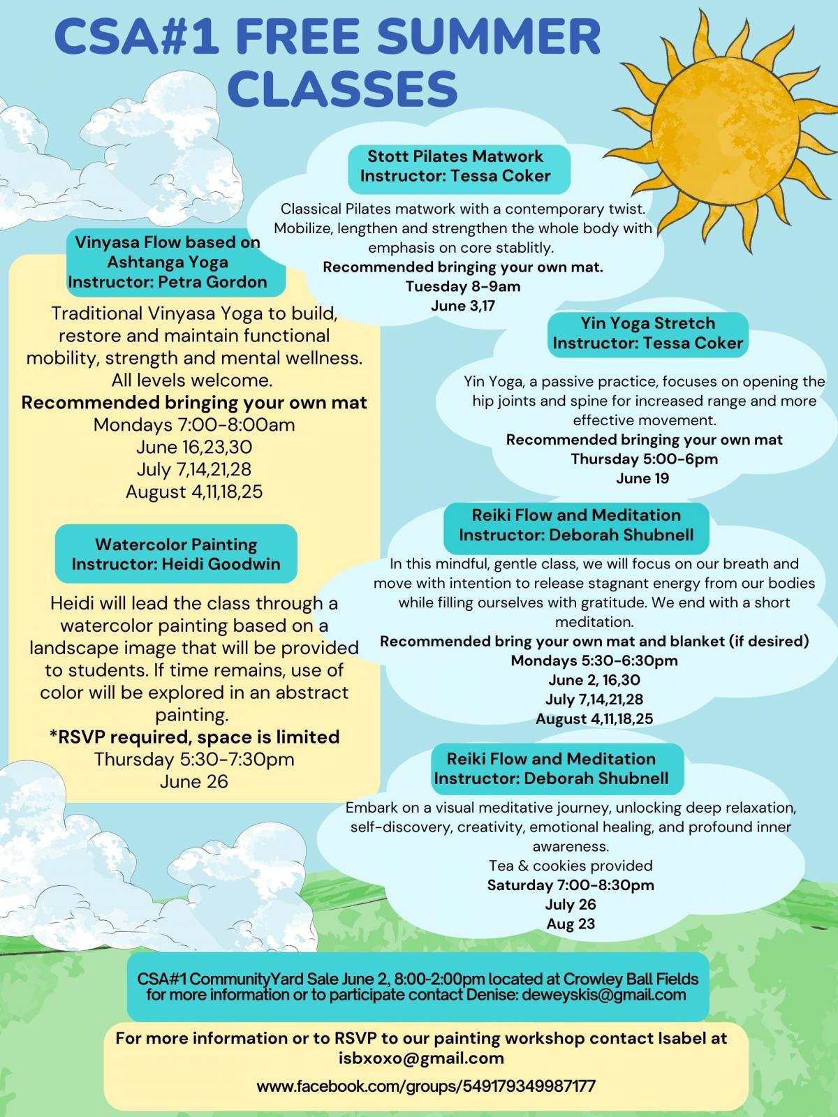 Poster showing summer classes