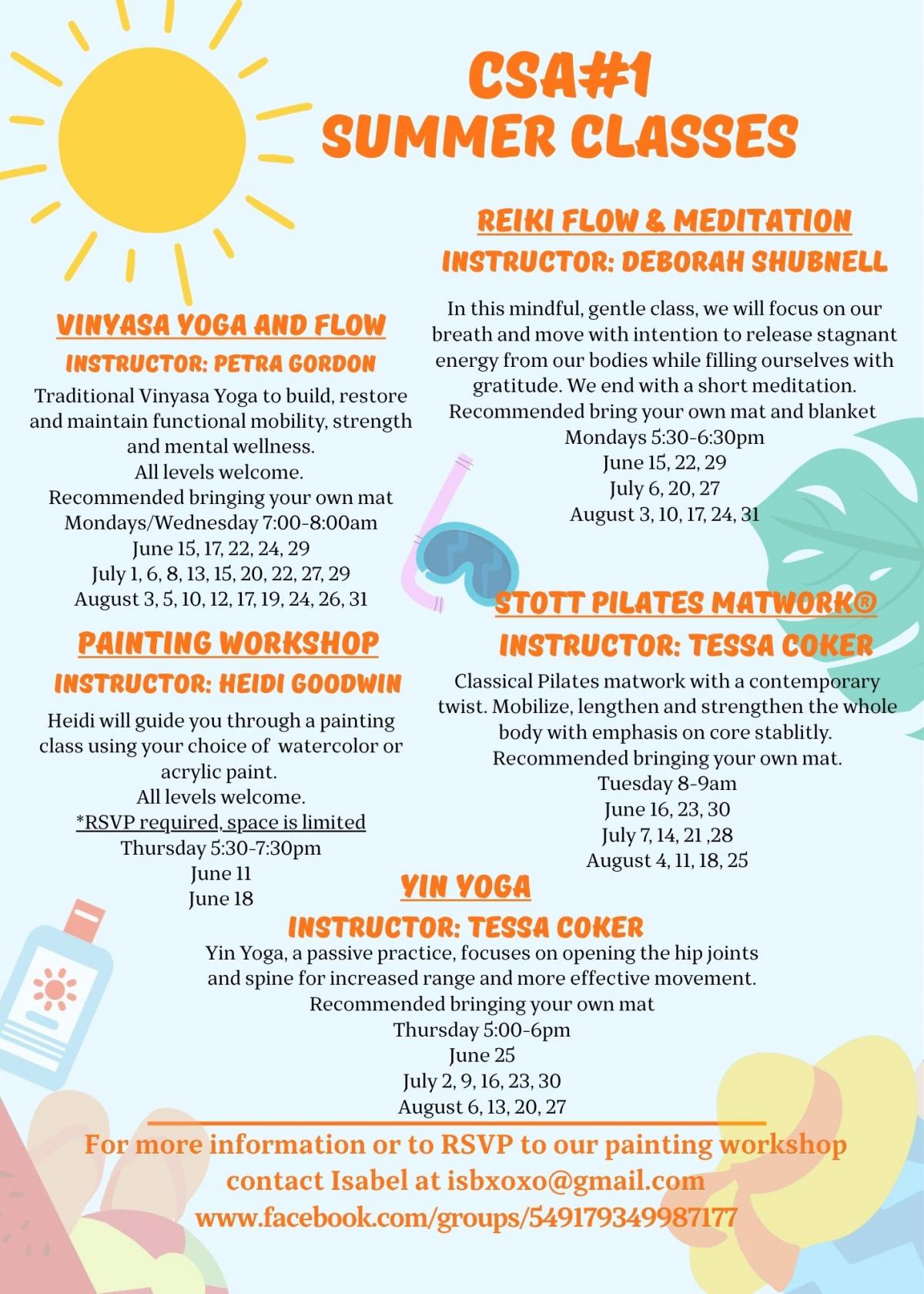 Community Classes Event Poster yoga, meditation Pilates stretching  images are butterfly flowers